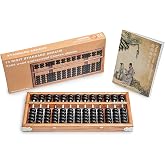 Black long Di fang Digital Standard Abacus-28.5cm-Professional 13-Column Soroban Calculator (Functional and Educational Tool) Vintage-Style Chinese Wooden Abacus.