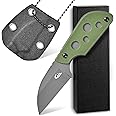 Ccanku C1297 Fixed Blade Knife,9Cr18Mov Blade G10 Handle EDC Tool Knifes Neck Knife for Outdoor, Camping, Hiking, Fishing,Hunting with kydex Sheath (Army Green)