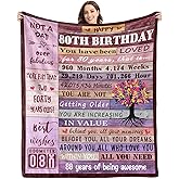 80th Birthday Gifts for Women Blanket,80th Birthday Gifts Ideas,80th Birthday Decorations,80 Year Old Birthday Gifts for Women,Throw Blanket 60"x50"