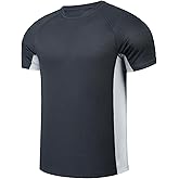 Mens Big and Tall Swim Shirt Sun Protection UPF 50+ Rash Gard Quick Dry T-Shirt