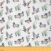 jejeloiu Mallard Duck Fabric by The Yard, 1 Yard Kids Duck Hunting Upholstery Fabric for Chairs, for Boys Girls Teens Wild Animals Fabric for Home DIY Projects,Waterproof Decor Nature Wildlife
