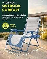 KEPLIN Set of 2 XXL Premium Heavy Duty Padded Two Tone Zero Gravity Chairs view 2