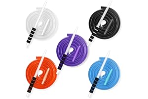 HOOWA 5Pcs Hookah Hose Disposable Shisha Hose 72'' Pipe With Glass Mouthpiece Foam Handle 5 Color Washable Durable Hookah Accessories