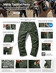CQR Men's Tactical Pants, Water Resistant Ripstop