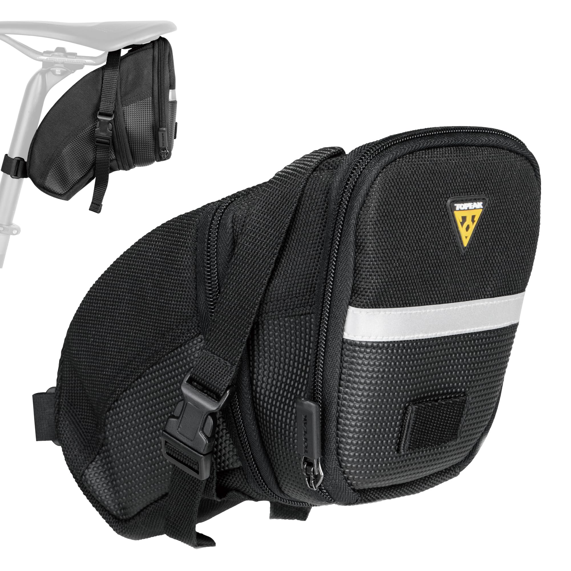 Topeak Aero Wedge Pack Saddle Bag, Strap Fit, Large, Black