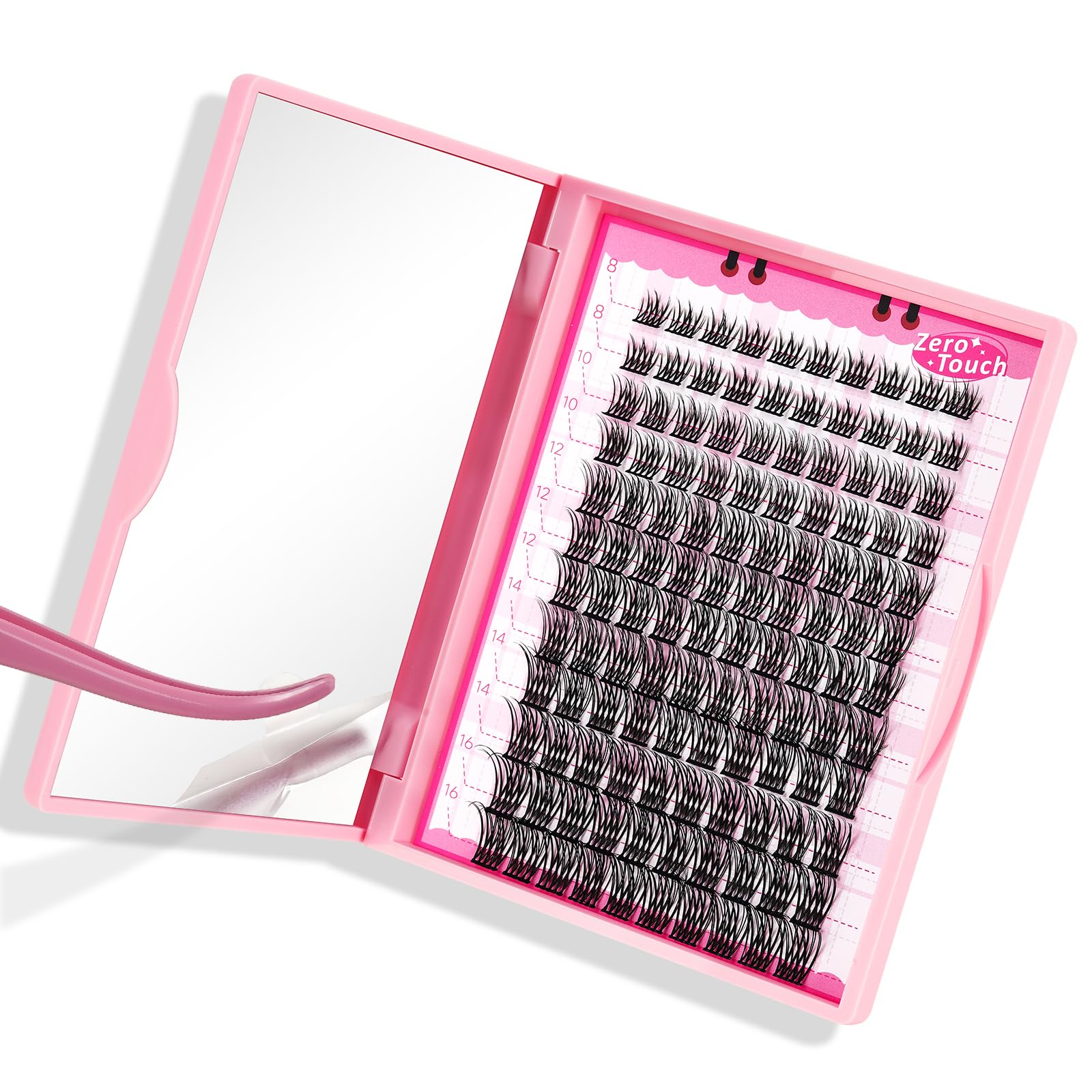 Lash Clusters, 120 Pcs Individual Cluster Lashes DIY Lash Extension Zero Touch Eyelash Clusters Volume Wispy Lashes Super Thin Band Reusable Soft & Comfortable(Tufted-C-8-16 mix)