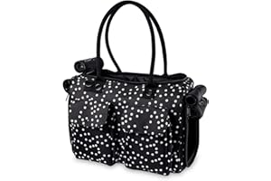 BANG&CARSEN Fashion Dog Carrier Cat Carrier Rabbit Carrier- Soft Sided Pet Carrier Purse Bag - Breathable Mesh Airline Approved Pets Travel Tote Bag with Pockets (Black Polka dot)