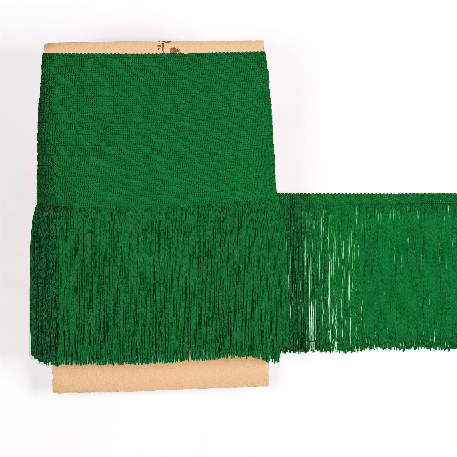 TEXTEX = Cuquillo Fringe for Sewing Flamenco and Sevillana. Composition Rayon 100%. Length of 20 cm. 5m Pieces. (Moss Green)