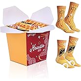 POPCRAZE Noodles Socks in a Box – 2 Pairs, One Size Fits Most, Novelty Food Socks, Fun Gift for Birthday, Ramen Socks Valentine Gift Idea, Funky, Crazy Socks for Men and Women