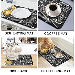 Coffee Bar Mat Accessories for Countertop Absorbent