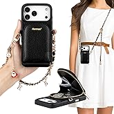 Hanman Crossbody Wallet Case for iPhone 17 Pro Max,RFID Blocking PU Leather Zipper Handbag Purse Cover Suitable for iPhone 17 Pro Max,Microfiber PU Leather Wallet Case for Woman & Girls-Black