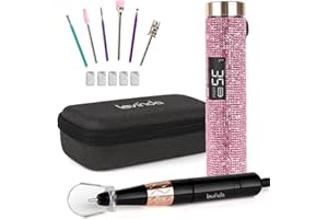 Electric Nail Drill Machine, Lavinda 35000RPM Professional Cordless Nail Drill Kit for Acrylic Gel Nails, Portable Rechargeable Nail File with 6 Bits and Sanding Bands for Manicure Pedicure, Pink