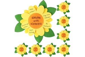 Honoson 24 Pcs Be Kind Sunflower Felt Craft Kit for Kids DIY Grow with Kindness Sign Craft Kit Bulk Summer Sunday School Preschool Students Home Fun Activity Art Projects Teaching Tools