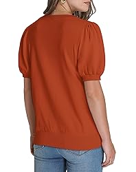 Womens Puff Short Sleeve Shirts Summer Tops for