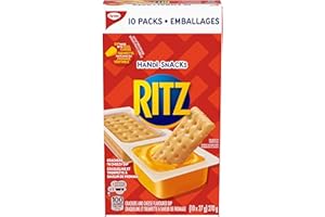 RITZ, Handi Snacks, Pack of 10, Individually Wrapped, School, Lunch, Crackers and Dip Made With Real Cheese, 27 g