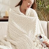 Rose Electric Heated Blanket,50x60 Heating Throw Luxury Soft Faux Fur Beige | ETL Certified 9 Setting Electric Heated Throw Blanket,Machine Washable Auto Off for couch Bed Office, Gifts for Women Grandma