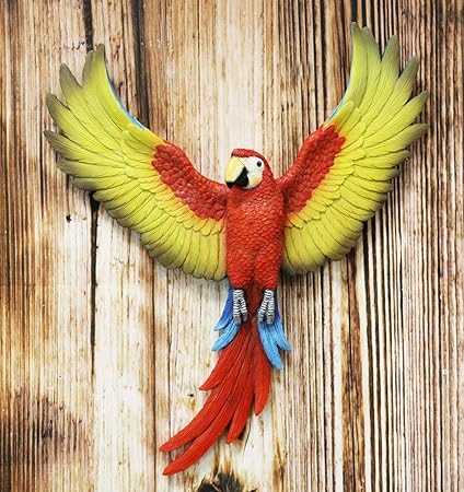 Ebros Colorful Tropical Rainforest Rio Red Scarlet Macaw Parrot With Open Wings Wall Hanging Decor Figurine 3d Plaque Sculpture Nature Lovers Birds Collectors Decor 15 5 Tall Amazon Co Uk Home Kitchen