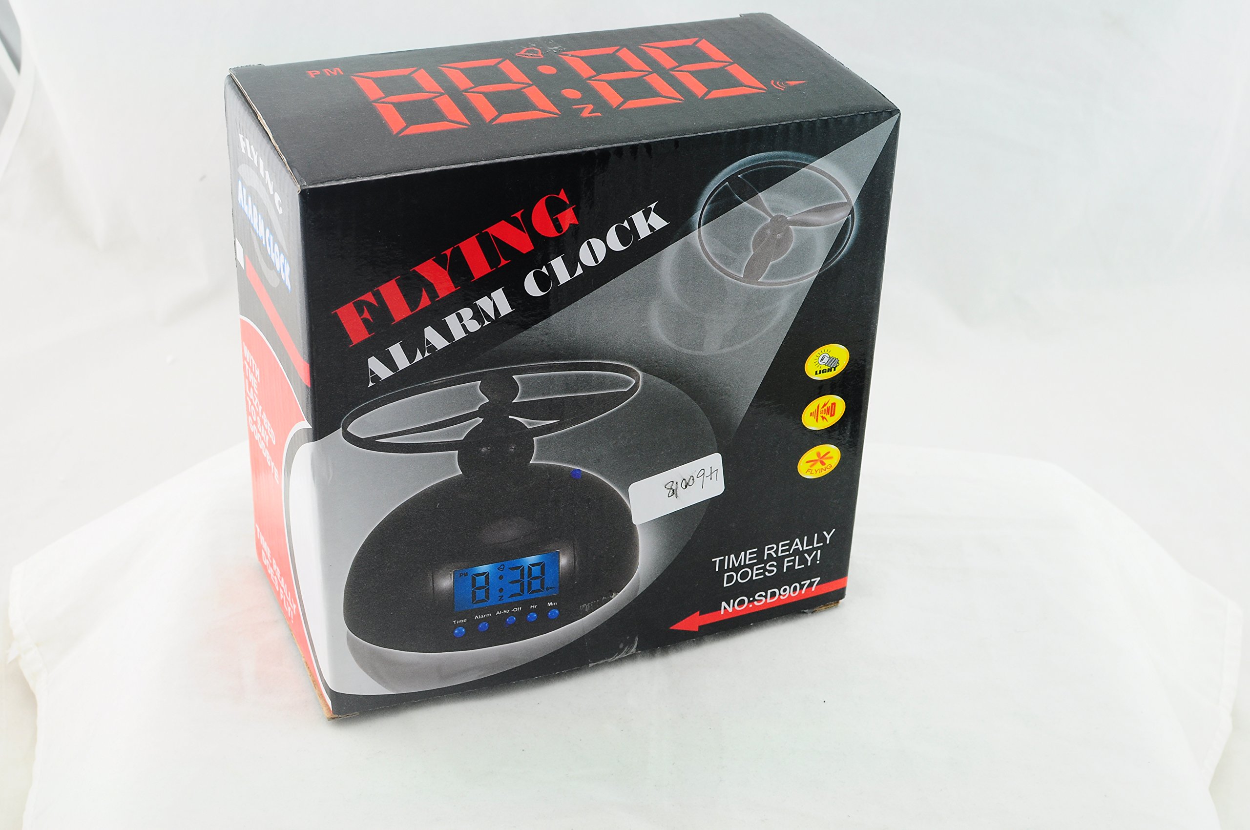 Denshine Flying Helicopter Novelty Alarm Clock UFO Propeller Fly LCD Digital Alarm Clock Most Effective for Heavy Sleepers Wake-Up Artifact Best Gift for College Students & Workers