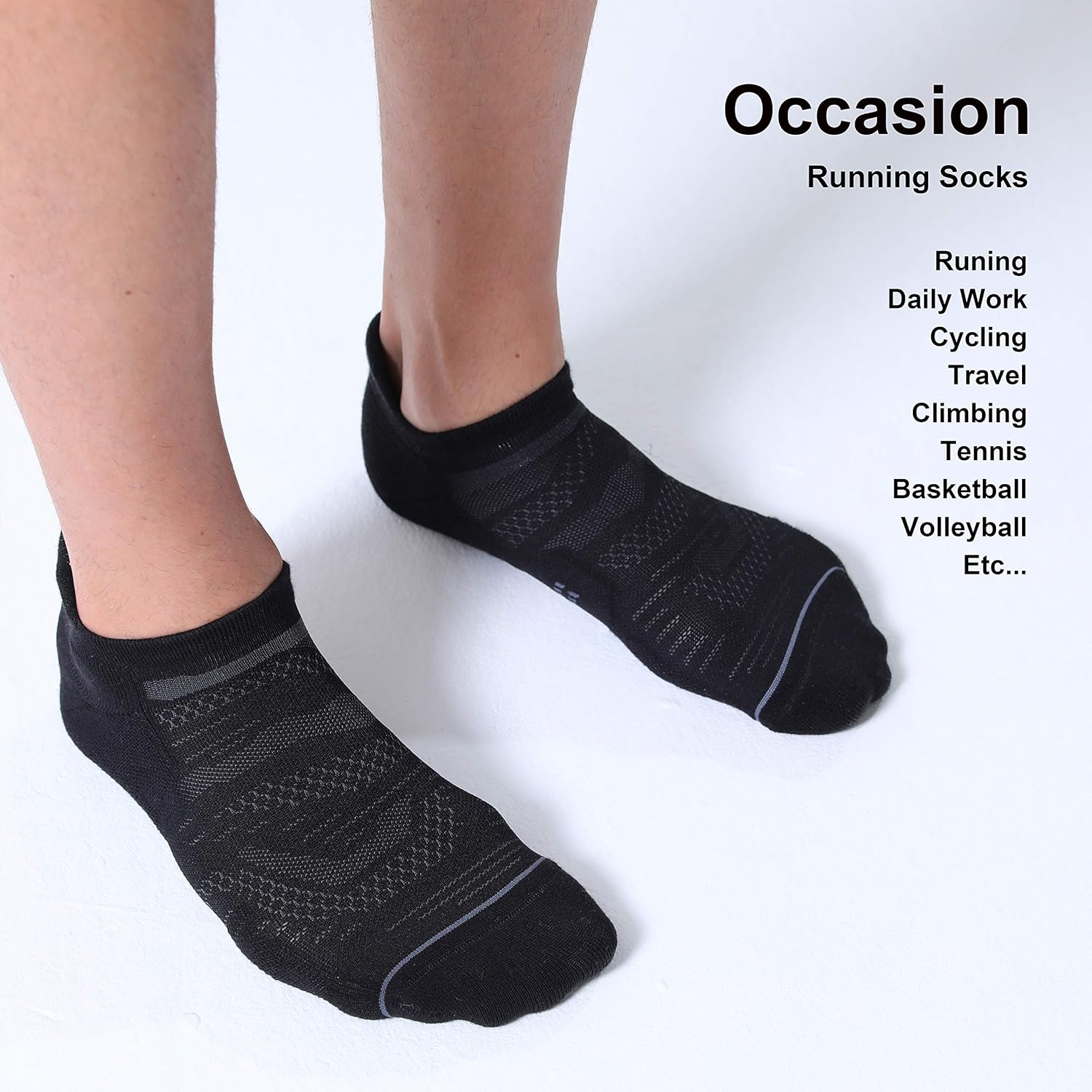 CelerSport 6 Pack Men's Running Ankle Socks with Cushion, Low Cut Athletic Sport Tab Socks: Clothing