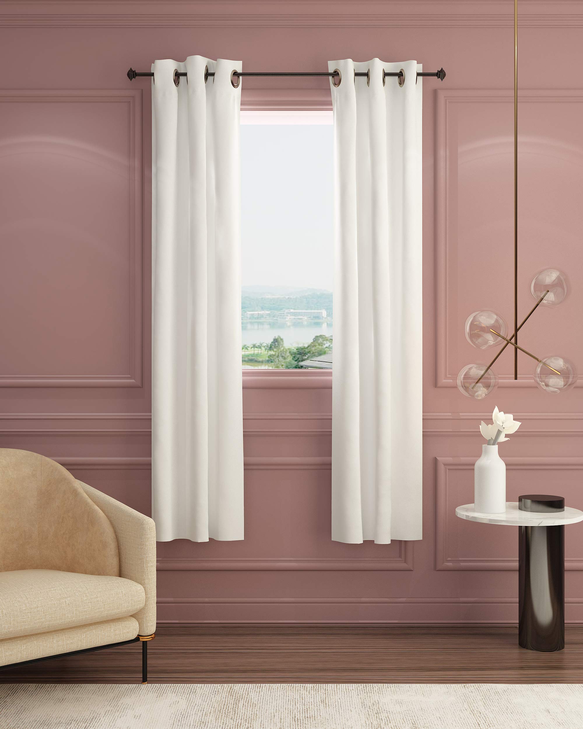 Furinno Collins Curtain 42x84 in. 2 Panels, White