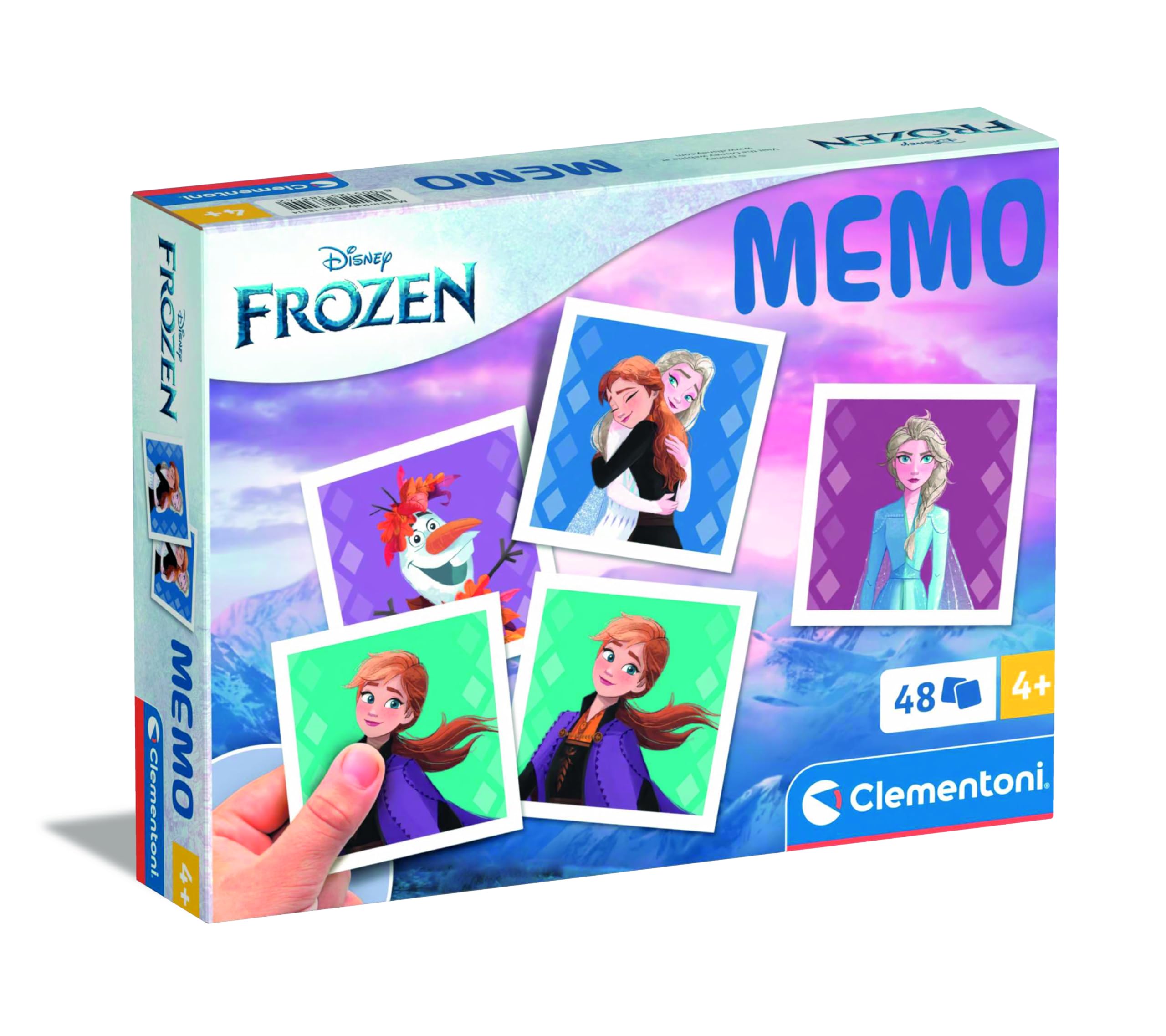 Clementoni Educational Game Memo Pocket Disney Frozen 48 Tiles - Game For Children 4-6 Years, Flash Card Games, Learning Logical Thinking, 2 Players, Gift For Boy/Girl, Cartoon, Made In Italy, 18314