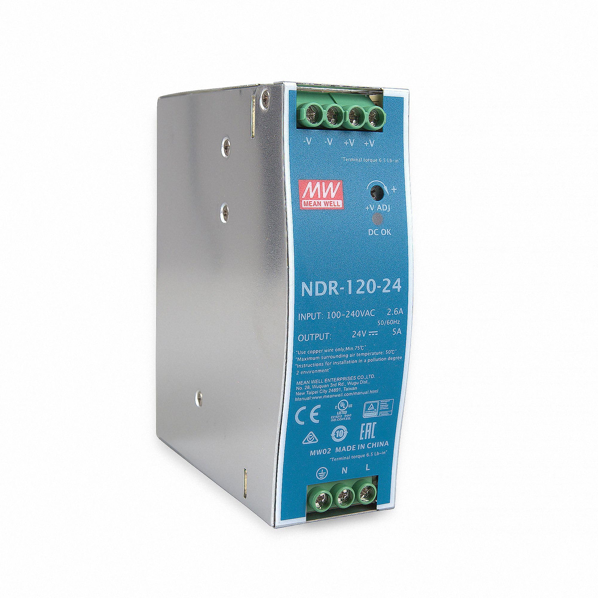 MeanWell NDR-120-24 Power Supply for DIN Rail 120 W 24 V 5 A