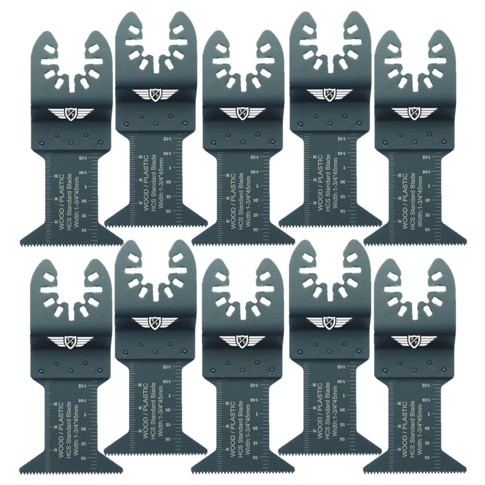 10 x 44mm TopsTools FA44F_10 Fast Fit Wood Cutting Blades Compatible with Dewalt Stanley Black and Decker Bosch Fein (Non-StarLock) Makita Milwaukee Hitachi Parkside Ryobi Worx Workzone Multitool