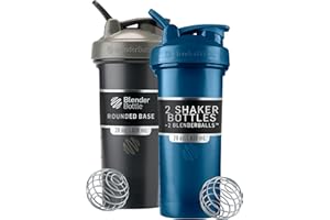 BlenderBottle Classic V2 Shaker Bottle Perfect for Protein Shakes and Pre Workout, 28-Ounce (2 Pack), Black and Navy