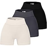 YWBIN 3 Piece Tie Dye Ribbed Workout Shorts for Women Seamless Gym Athletic Yoga High Waist Shorts