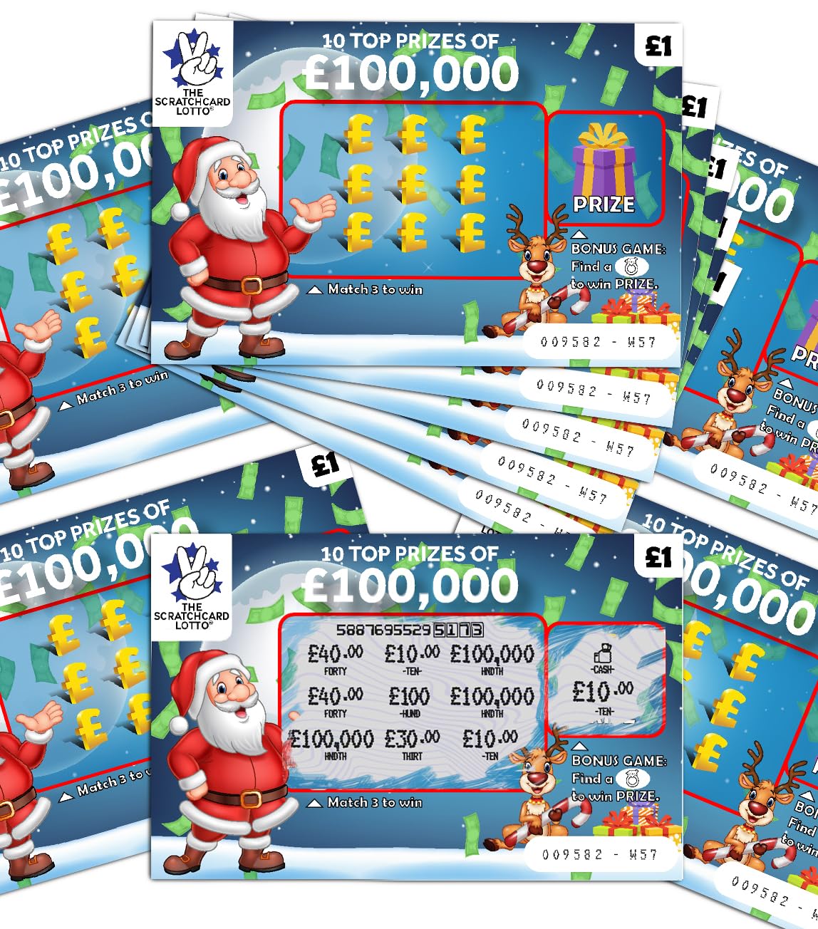 Lets Go Crimbo Pack of 12 Christmas Prank New Years Eve Party Joke Lottery Scratch Cards Christmas Table Games Fun Novelty Fake Scratchcards