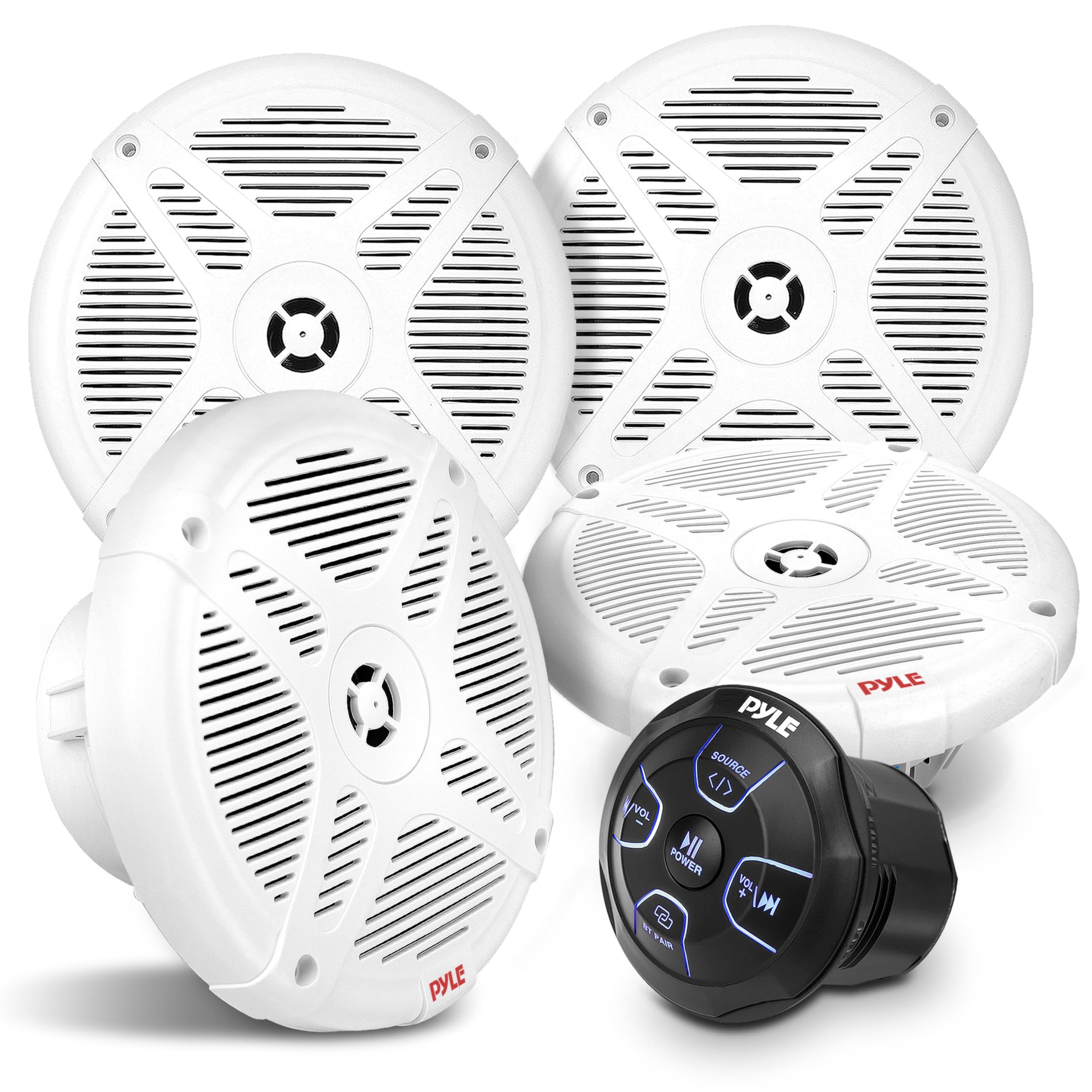 Photo 1 of ***(PARTS ONLY/ MISSING PARTS/ NON FUNCTIONAL)***Pyle 6.5'' Water-Resistant Rated Off-Road Speakers - Marine Speakers w/ Wireless BT Remote Control Receiver, Compact Dual Vehicle Speaker System for ATV, UTV, 4x4, Jeep, Powersports Vehicles