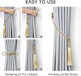 Pretty Jolly 2 Pack Long Tassel Curtain Tiebacks Gold Handmade Braided Rope view 6
