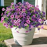 Artificial Flowers for Outdoors, 12 Bundles Multicolor Faux Silk Flower Spring Summer Decoration, Artificial Plants Fake Outdoor Flowers UV Resistant No Fade for Home Planter Porch Patio Yard Decor