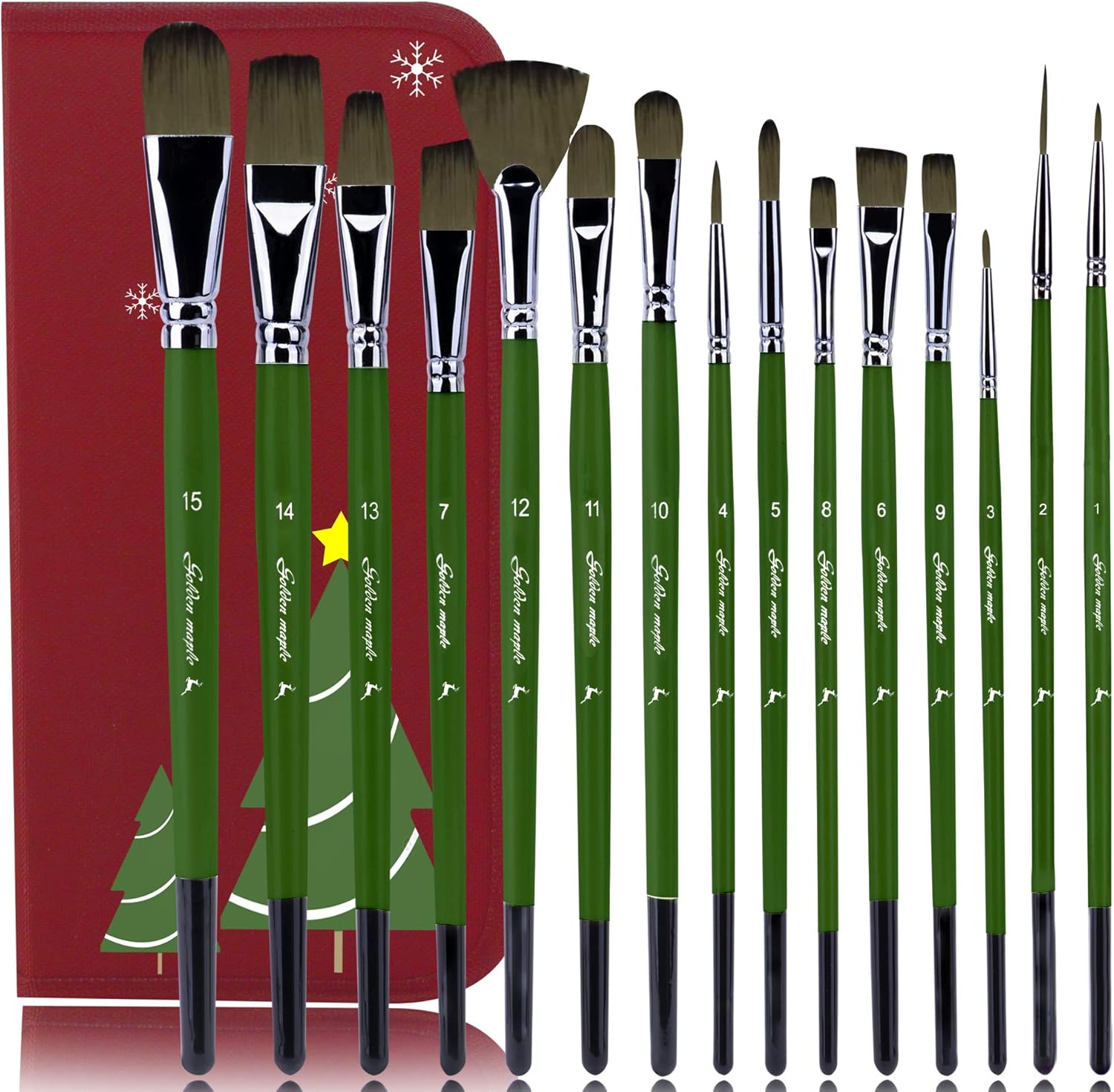 Fuumuui Artist Paint Brush Set for Acrylic Watercolor Oil Gouache