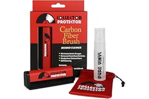Collector Protector Vinyl Record Cleaning Kit – Groove-Safe Flat Edge Anti-Static Brush, Record Cleaner Solution – Protect Your Collection & Restore Crystal-Clear Sound