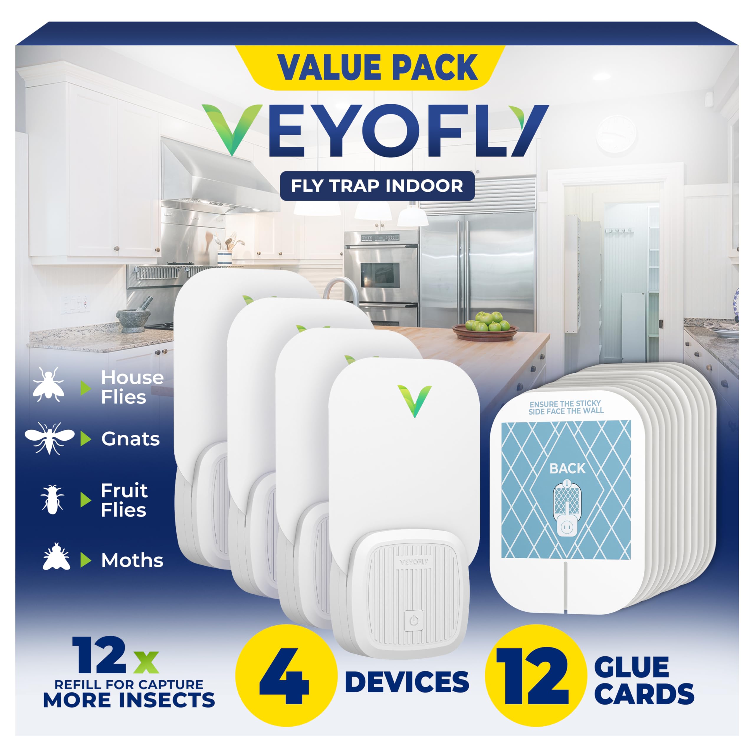 Photo 1 of **MISSING PARTS**
VEYOFLY Fly Trap Indoor, Fruit Fly Traps for Indoors, (4 Device) Gnat Traps for House Indoor, Fly Catcher Indoor, Plug in Light Flying Insect Trap, Bug Light Killer, Fly Trap