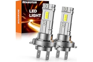 BEAMOTOR H7 Light Bulbs, 600% Super Bright 6000K White Cool, Quick Installtion, Plug N Play 1:1 Mini Size, Canbus Ready, H7LL Fog Light, Pack of 2