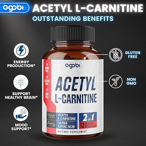 agobi Acetyl L-Carnitine & Alpha Lipoic Acid Complex 1500mg - Supplement for Brain Health, Memory, Focus & Mood Support - 120 Vegan Capsules for 2 Month Supply - Gluten-Free, Non-GMO in Kenya | agobi Acetyl L-Carnitine & Alpha Lipoic Acid Complex 1500mg - Supplement for Brain Health, Memory, Focus & Mood Support - 120 Vegan Capsules for 2 Month Supply - Gluten-Free, Non-GMO in Kenya |