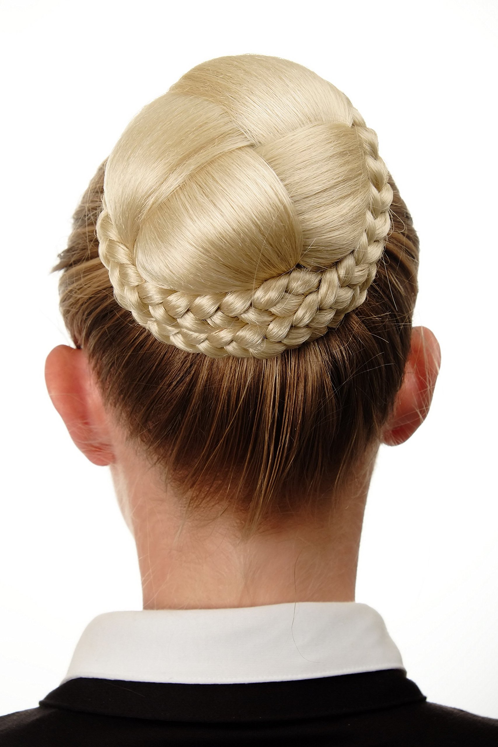 WIG ME UP - N796-613 Hairbun Hairpiece bun hair knot braided elaborate braided plaited rim traditional custom platinum blond
