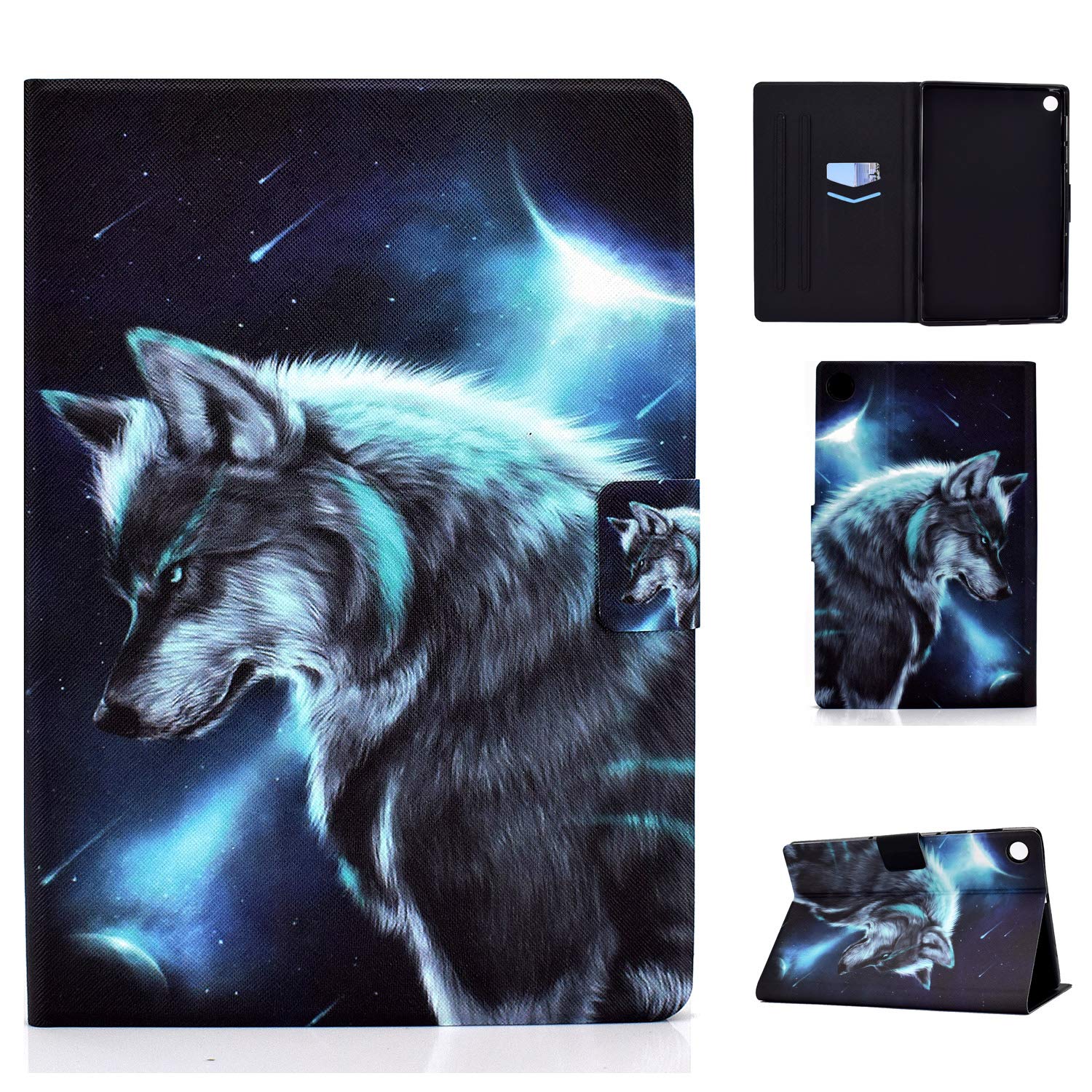 Case for Lenovo Tab M10 Plus 10.3 Tablet Protective Leather Cover Folio Slim Lightweight with Flip Stand Card Holder Lenovo Tab M10 FHD Plus TB-X606F 10.3 Cover (Space wolf)