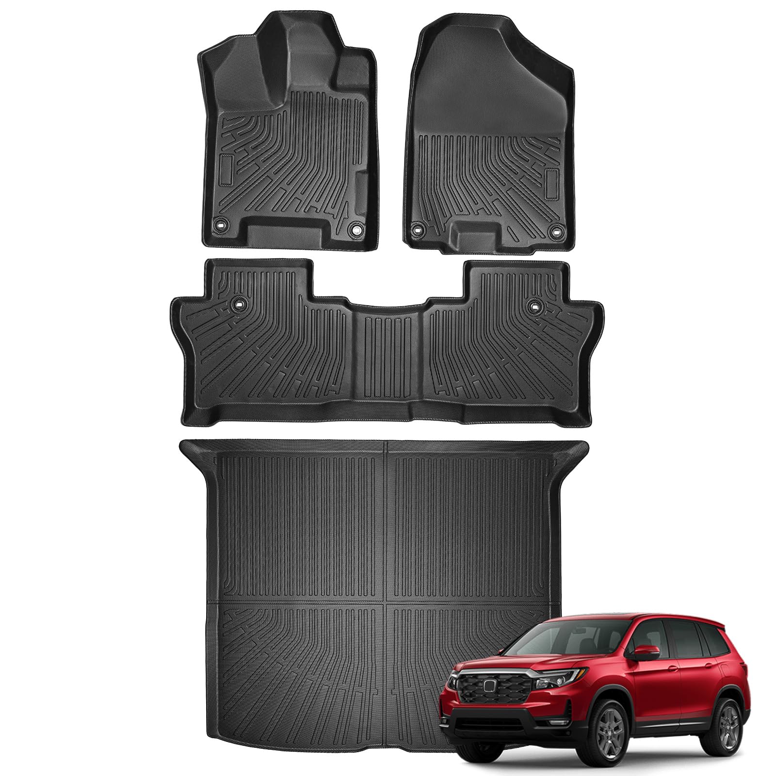 Cartist Floor Mats and Cargo Liner Fit for Honda Passport 2019 2020 2021 2022 2023 2024 2025 All Weather Floor Mat Passport Accessories Heavy Duty Carpet Protection Image Cartist Floor Mats and Cargo Liner Fit for Honda Passport 2019 2020 2021 2022 2023 2024 2025 All Weather Floor Mat Passport Accessories Heavy Duty Carpet Protection Image