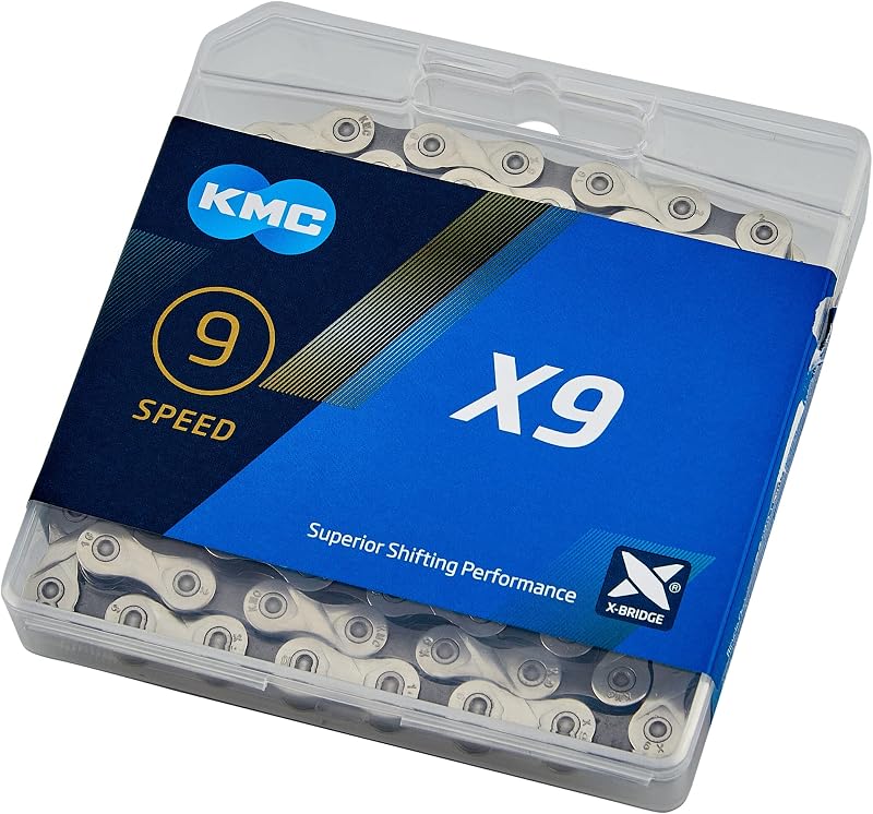 KMC X9 Chain 114 Links Silver Grey 1/2 x 11/128 Shimano Campagnolo SRAM