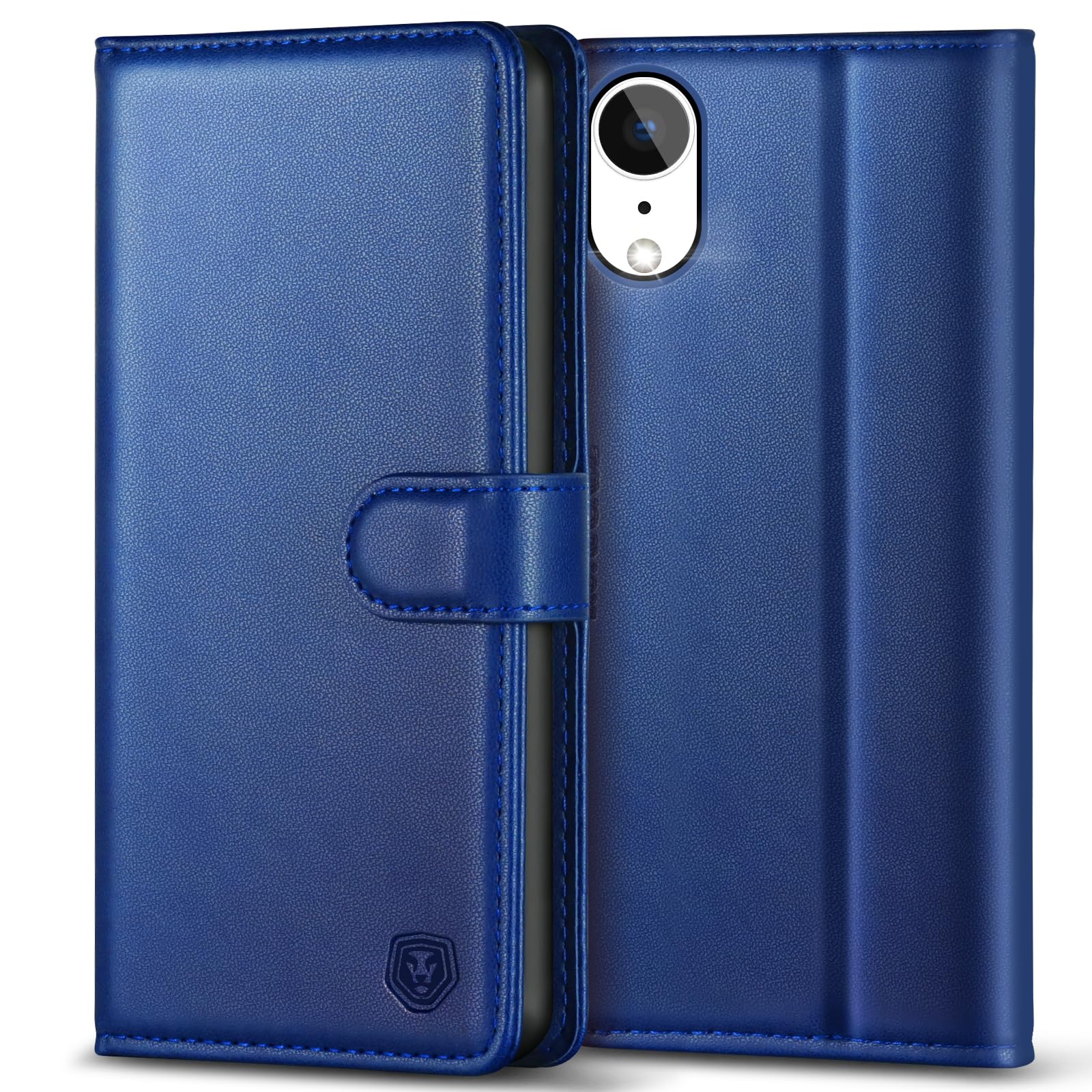 Kuafcase Compatible for iPhone XR Case with 4 Card Slots Magnetic Closure Kickstand Shockproof Protective Phone Case Compatible for iPhone XR - Royal Blue — image 1