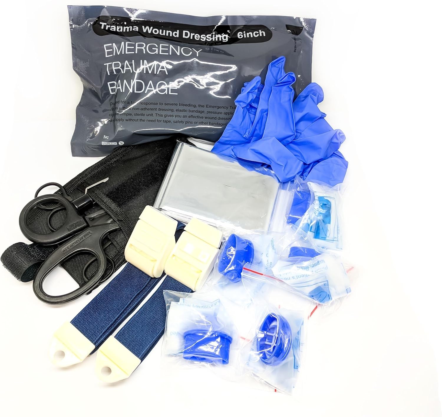 Military Style Survival First Aid Kit Professional Trauma Pak Kit with Tourniquet and EMT Tools to Stop Bleeding Fast: Sports & Outdoors
