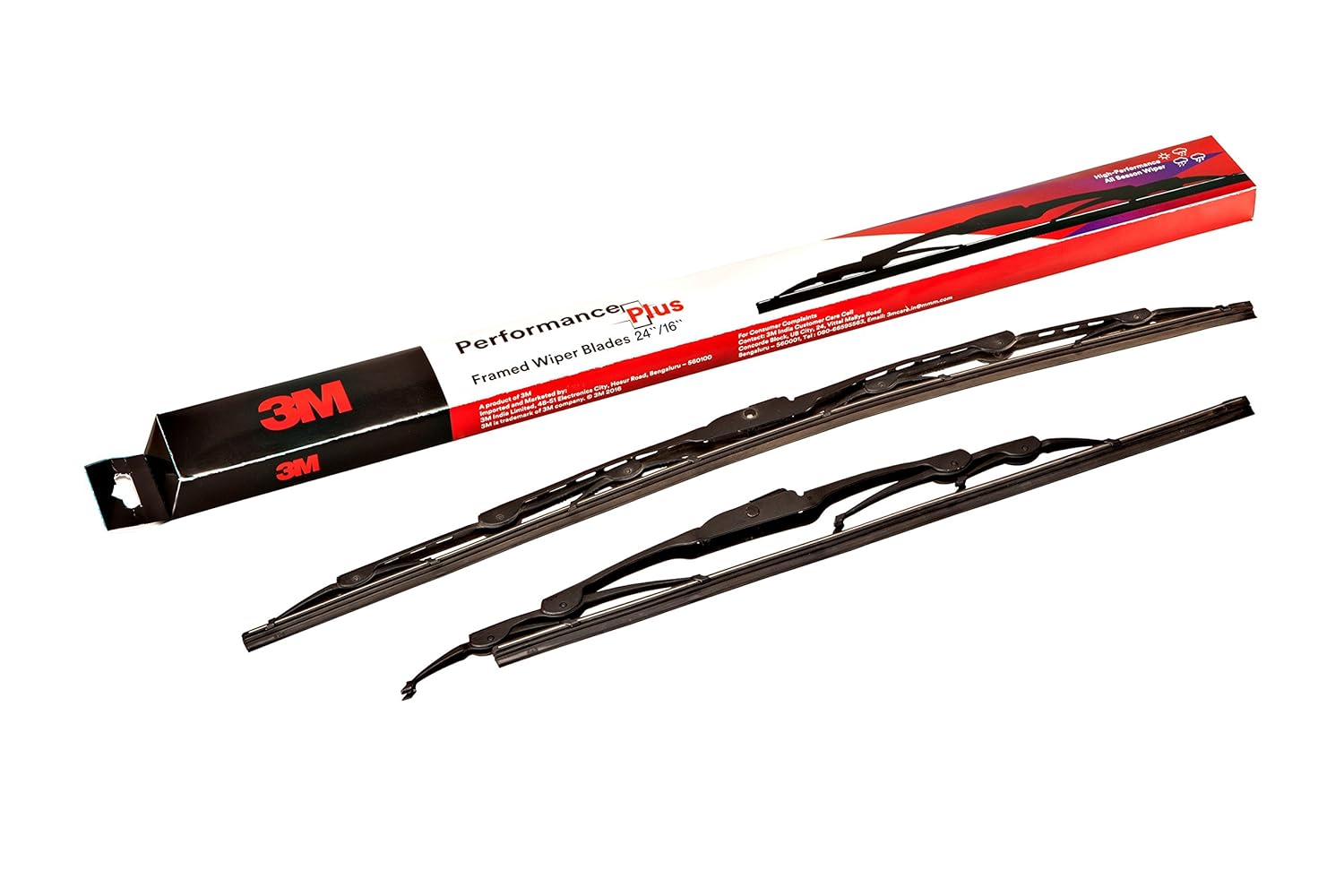 3M Performance Plus Framed Wiper Blade, 24"/16" (Set of 2) Amazon.in