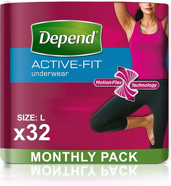 Depend ActiveFit Incontinence Pants for Women, Large 32 Pants