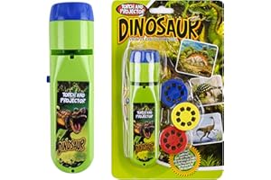 Georgie Porgy Children Projector Toys Educational Science Set Wall Ceiling Tent Torch Toddler Flashlight for Kids Gifts for Boys Girls (Dinosaur)