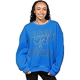FOCO NFL womens Nfl Rhinestone Team Logo Oversized Crew Neck Sweatshirt