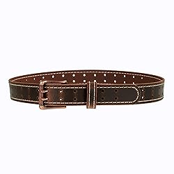 Men’s Classic Leather Belt, Double Prong Retro