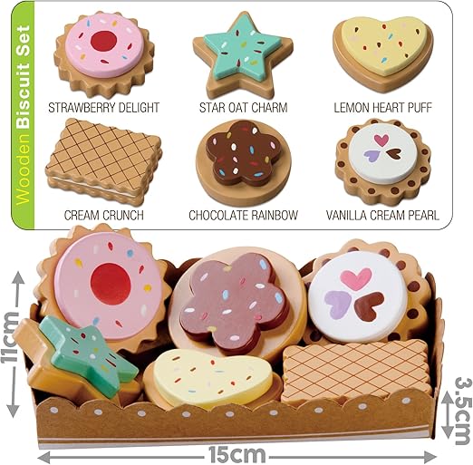 wooden biscuit set